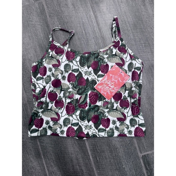 Kortni Jeane Swim‎ Top Bikini Tankini Size Large NWT Raspberries Ladder Back - Picture 1 of 3